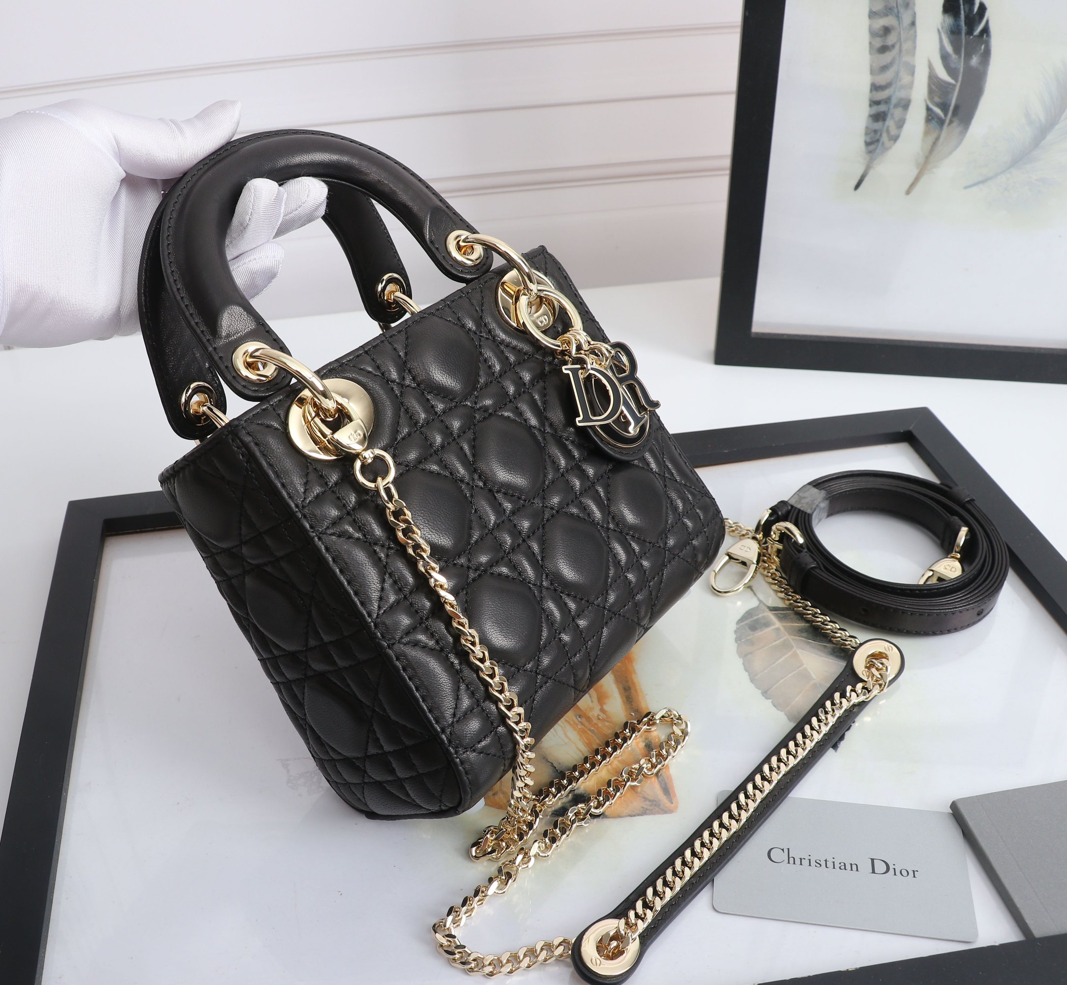 Mini Lady Dior Bag Black Cannage Lambskin